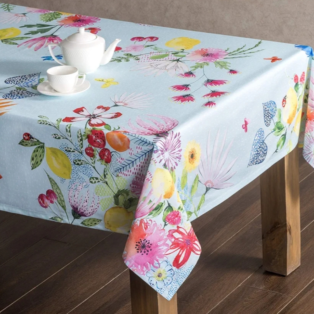 Maison d'Hermine Jardin D'ete (mint) 100% Cott n tablecloth
